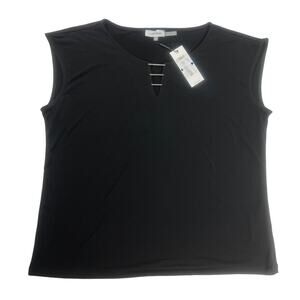 Calvin Klein Blouse Sleeveless Shell‎ Career Top Office Women's XL Black NEW